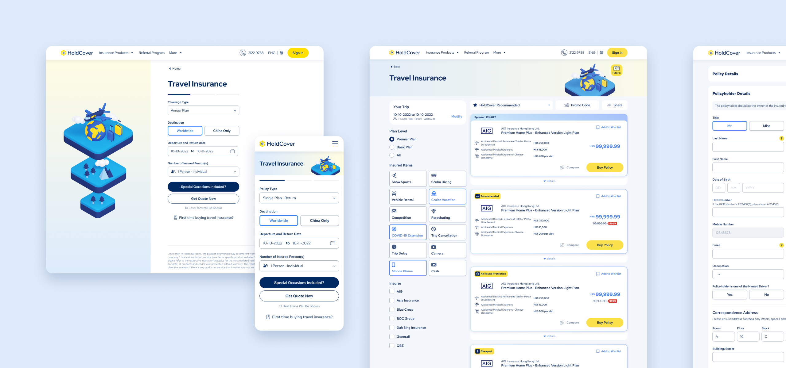 Screenshots of a desktop & mobile website